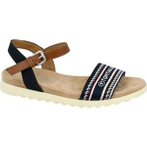 Zomerschoen - Navy - Sandaal - Sleehak - Gespsluiting