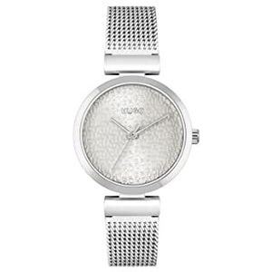 HUGO Vrouwen analoog quartz horloge met roestvrij stalen band 1540130, Zilver Wit