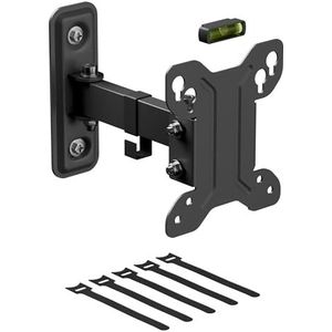 D-Line TV-muurbeugel voor tv's van 13-27 inch, kantelbaar, draaien en verlengen monitormuurbeugel met waterniveau, kantelbare monitorhouder - VESA 75 x 75 mm - 100 x 100 mm, geschikt voor maximaal 25