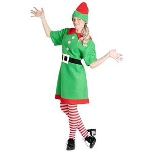 Ciao - Elf elf kerstkostuum meisjes vrouwen (eenheidsmaat volwassenen), kleur groen, rood, 25306