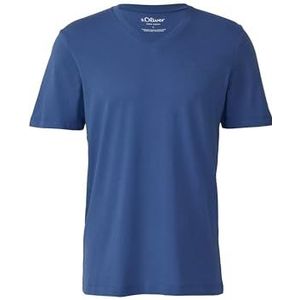 s.Oliver - Shirt - Koningsblauw - V-hals - Kwartmouw