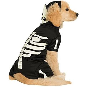 Officiële Rubie's skeleton-capuchontrui, hondenkostuum voor Halloween