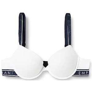 Emporio Armani Underwear Iconic Logo Band Push Up BH voor dames, wit, 34A, wit, A