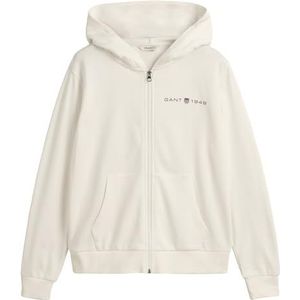 GANT Dames Reg Printed Graphic Zip Hood Hoodie, Eggshell., S