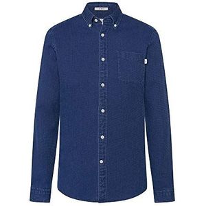 Hackett London Hkt Indigo Waffle Herenhemd, Blauw (Indigo 561), XXL