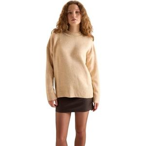 DeFacto Gebreide mode voor dames, stijlvolle gebreide trui, blouses & tunieken voor dames, keuze aan truien, fijn gebreide trui, gebreide jassen en truien, zand, XS