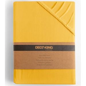 DecoKing - Amber - Hoeslaken - Geel - 100% Katoen - Jersey