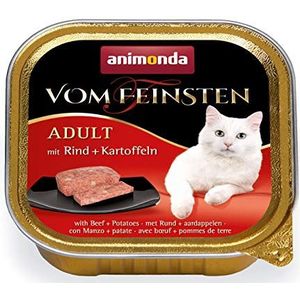 Animonda van de fijnste Adult kattenvoer, nat voer voor volwassen katten, met rund + aardappelen, 32 x 100 g