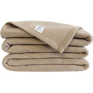 POYET MOTTE POLECO Fleecedeken, polyester, 240 x 260 cm, zandkleurig