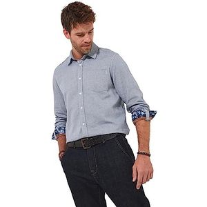 Joe Browns Heren Contrast Trim Workwear Shirt met lange mouwen, blauw, groot, Blauw, L