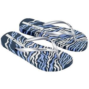 Ipanema Dames Animale Print II Fem Flipflop, blauw zilver., 43 EU