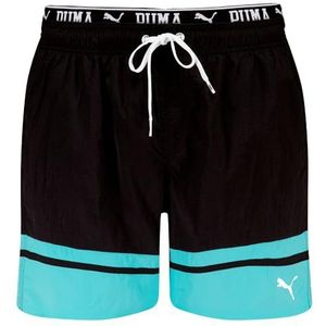 Puma - Colour Block Mid - Zwembroek - Sneldrogend - Gerecycled Materiaal, Zijzak met Rits, 1-Pack