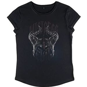 Disney Dames Maleficent: Mistress of Pure Evil Women's Organic Roll Sleeve T-Shirt, zwart, M