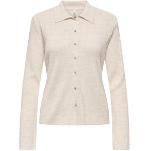 Onlthea - Vest - Polo Hals - Lange Mouwen - Knoopsluiting - Knit Fit