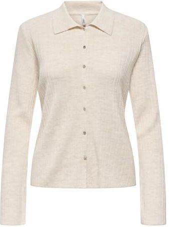 Onlthea - Vest - Polo Hals - Lange Mouwen - Knoopsluiting - Knit Fit