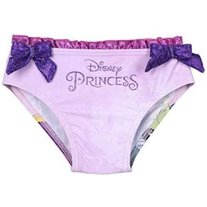 Disney Princess Meisjeszwembroekje - Roze - Maat 18 Maanden - Sneldrogende Stof - Paarse Strikjes - Origineel Product Ontworpen in Spanje