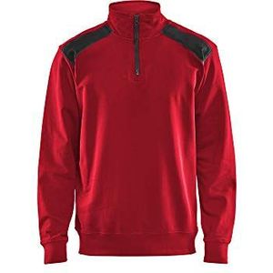 Blaklader 335311585699XS sweater met halve rits 2-kleurig, rood/zwart, maat XS