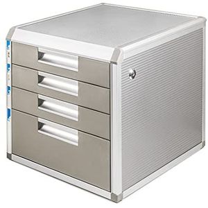 TUKA-i-AKUT TKD8600_NLS Metalen ladebox, afsluitbaar, 4 vakken, aluminiumlegering, zonder tekstvelden, documentenopbergdoos, robuuste opbergdoos, documentenbox, TKD8600_NLS