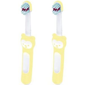Mam Baby's Brush tandenborstel Neonato in 2-delige set voor Neonati tandenborstel met veiligheidsring, greep voor melktanden, 6 maanden, groen - 60 g