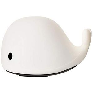 Pauleen Night Whale, walvis nachtlampje voor kinderen met batterij, LED-kinderkamerlamp met kleurverandering gemaakt van BPA-vrij siliconen, Wit