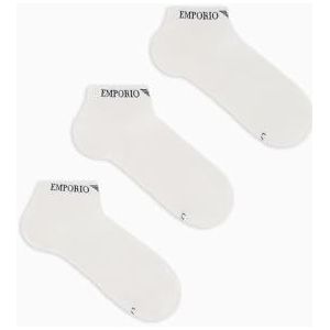 Emporio Armani Casual katoenen 3-pack sneakersokken, WIT/WIT/WIT (LILY), Small-Medium