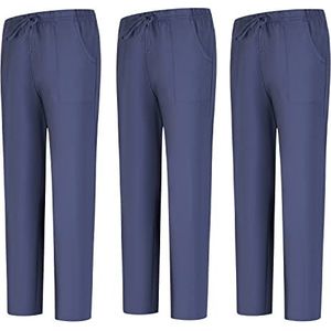 MISEMIYA - 3-delige set sanitaire broeken unisex - gezondheidsuniform medische uniformen werkbroek, grijs 68, XL