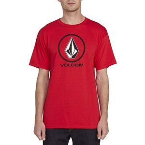 Volcom Heren Crisp Stone T-shirt met korte mouwen, Rood, XL
