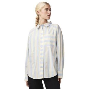 Yasmonday Ls Shirt S. Noos, Whitecap Grijs/Stripes: Clear Sky, XS