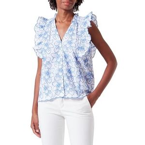 Naf Naf dameshemd, ecru/blauw, 42