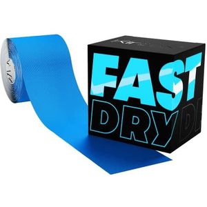 Kintex Kinesiologie Tape, waterdicht en sneldrogend, 5 cm x 5 m, FastDry Tape, huidvriendelijke fysiotape, medische tape, voor sport en fysiotherapie (blauw)