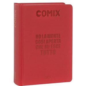 COMIX - Mignon Plus dagkalender 16 maanden, schoolagenda 2024-2025 voor jongens en meisjes, met vaste omslag, ideaal voor de kleuterschool, 9 x 12,5 cm, rood