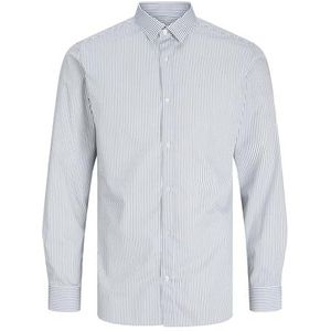 JJJOE Print Shirt LS AW24 JNR, Medieval Blauw/Stripes: Stripe Aop, 152 cm