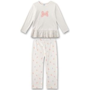Sanetta Kinderpyjama voor meisjes, lang, 100% biologisch katoen, wit pebble, 98 cm