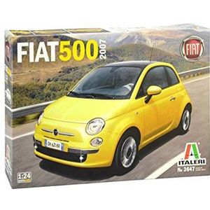 ITALERI 3647S - 1:24 Fiat "500" (2007), modelbouw, bouwpakket, standmodelbouw, knutselen, hobby, lijmen, plastic bouwset, ongelakt