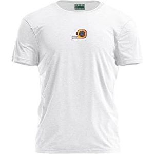 Bona Basics, Digitaal bedrukt, basic T-shirt voor heren,%100 katoen, wit, casual, herentops, maat: S, Wit, S