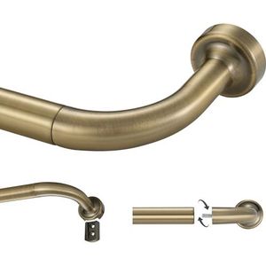 Lwiiom Antieke bronzen gordijnroede, 28-86 inch verstelbaar, 1 inch diameter, aluminium afwerking, wandmontage