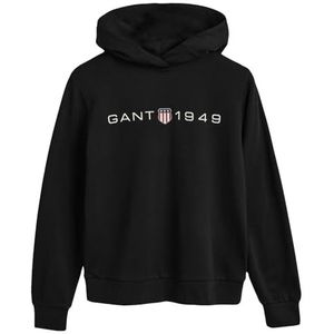 GANT Sweatshirt met capuchon met grafische print, zwart, XXXL dames, Zwart, 3XL