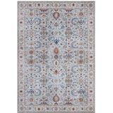 Nouristan Asmar Tapijt – woonkamertapijt Orient-Touch gedetailleerd patroon met bloemen en curpools, plat geweven tapijt voor eetkamer, woonkamer, slaapkamer – blauw, 120 x 160 cm