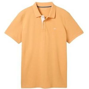TOM TAILOR Basic Piqué poloshirt voor heren, 36366 - Pepper Oranje Wit Melange, M