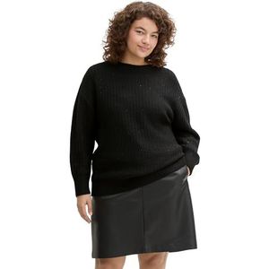 TOM TAILOR Dames plussize trui, 14482 - Deep Black, 48