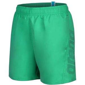 Arena Fundamentals Logo R Junior Boys Beach and Pool Boxer Shorts, Sneldrogend badpak van zachte gerecyclede stof, strandboxer met binnenbroek van mesh, Groen kwarts paars blauw, 14-15 Jaar