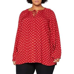 TRIANGLE Damesblouse met lange mouwen, Dark Red Aop, 52 NL