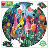 eeBoo - Ronde puzzel Moon Dance 500 stukjes gerecycled karton voor volwassenen - 58,5 cm diameter, PZFMND, meerkleurig