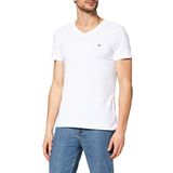 Tommy Hilfiger Core Stretch Slim T-shirt met V-hals voor heren, wit (Bright White 100)., XS