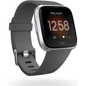 Fitbit Versa Lite Health & Fitness Smartwatch met hartslag, 4+ dagen batterij en waterbestendig, grijs (houtskool/zilver aluminium)