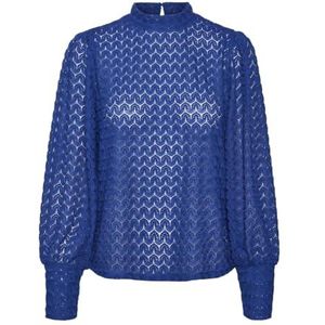 VERO MODA Dames Vmbecca hoge hals kanten top JRS blouse met lange mouwen, Surf The Web, XL, Surf op het web, XL