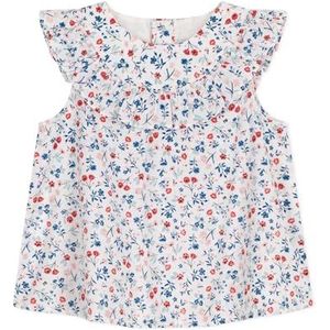 Petit Bateau Mouwloze blouse voor meisjes, Wit/Veelkleurig., 3 Maanden
