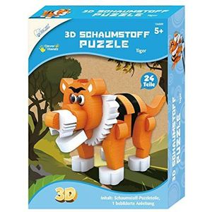 Mammut 156009 Knutselset 3D-puzzel tijger, puzzelspel met safaridieren, dierenpuzzel van schuim, complete set met puzzelstukjes en handleiding (mogelijk niet beschikbaar in het Nederlands), creatieve