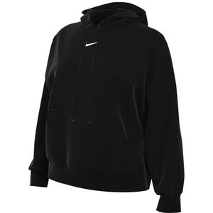 Nike DQ5858-010W NSW PHNX FLC OOS PO Hoodie lang shirt zwart/sail S-T