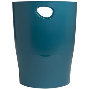 Exacompta - Ref. 45328D - 1 prullenbak met ECOBIN Neo Deco handgrepen - Volume 15 liter - Afmetingen 26,3 x 26,3 x 33,5 cm - Voor kantoor of thuis - Kleur eendenblauw